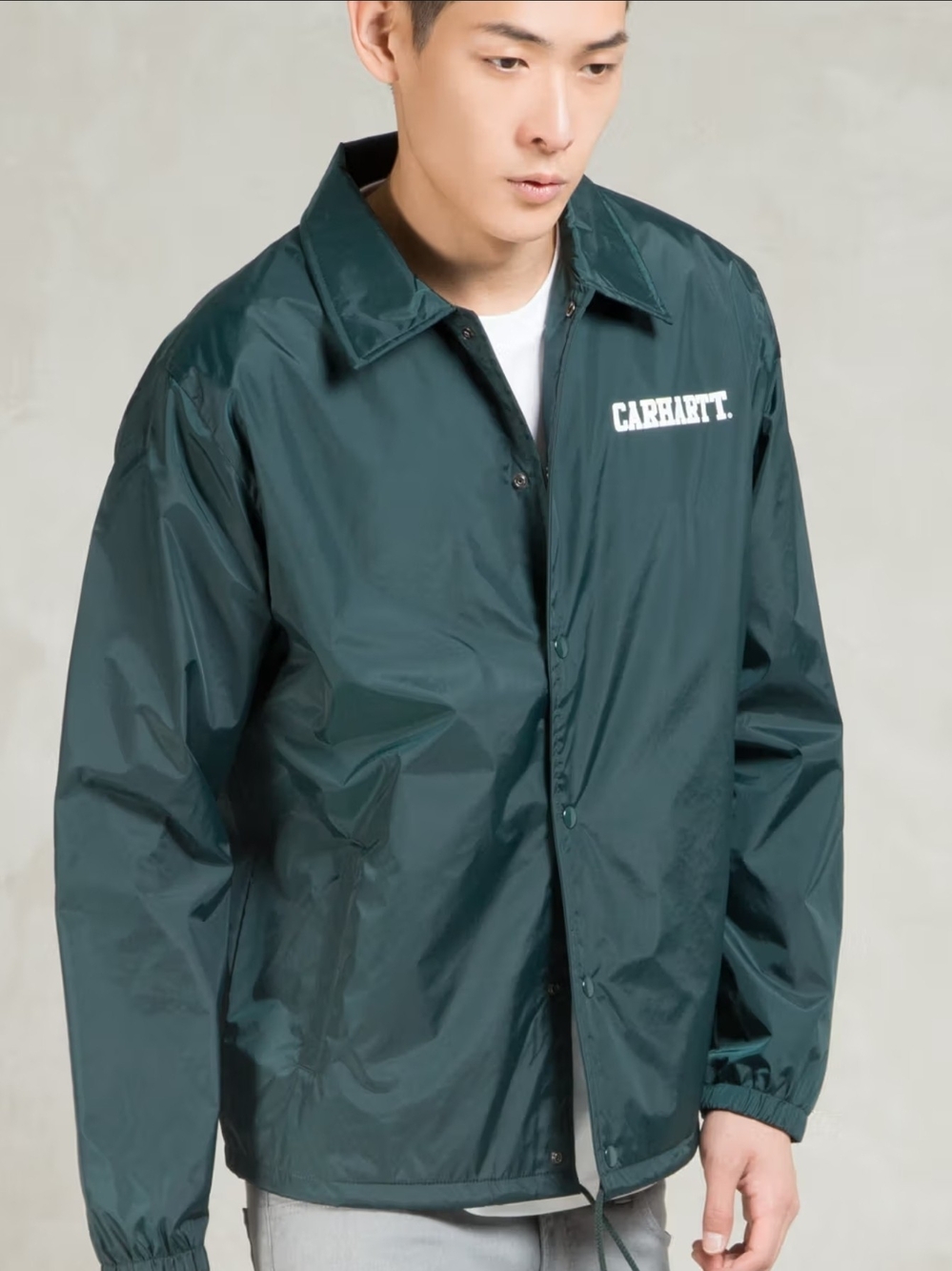 Carhartt WIP College Coach Jacket Conifer/forest Green Missing Snap Button